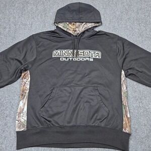 Minnesota Outdoors Hoodie Mens Large Black Realtree Camo Sport Hunting Workwear